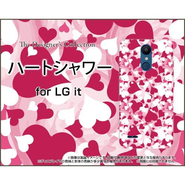 LG it LGV36 au TPU ソフトケース/ソフトカバー ハートシャワー はーと ぴんく 可...