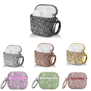 AirPods4 ケース AirPods 4 カバー カラビナ付き ラインストーン