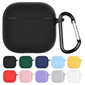 AirPods4 ケース AirPods 4 カバー シリコン シンプル カラビナ付き