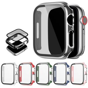 Apple Watch Series 9/8/7/Ultra 2/1 ケース カバー メッキ 強化ガラス（ガラスフィルム）付き 全面保護 液晶保護ケース アップルウォッチ｜keitaiichiba