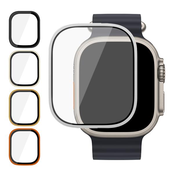 Apple Watch Ultra 2/1 液晶保護フィルム 全面保護 強化ガラス アルミ 傷防止 ...