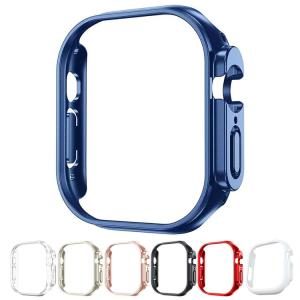 Apple Watch Ultra 2/1 バンパー ケース 耐衝撃 プラスチック メッキ ハードケース 49mm かっこいい アップルウォッチ ウルトラ2/1 カバー｜keitaiichiba