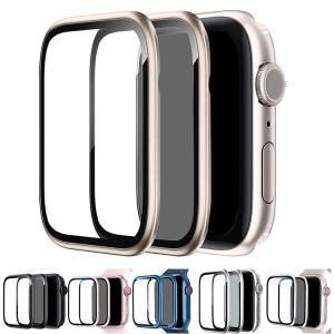 Apple Watch Series 11/10 液晶保護フィルム 全面保護 強化ガラス アルミ 傷防止 かっこいい アップルウォッチ10 42mm/46mm フィルム一体 プロテクター