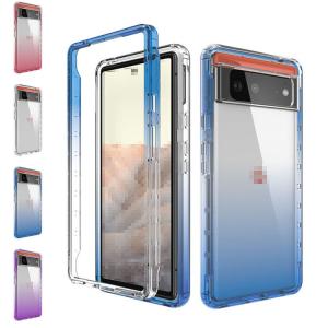 Google Pixel 6/Pixel 6 Pro クリア ケース グラデーション 耐衝撃 シンプル 耐衝撃ケース/カバー 保護ケース クリアケース 衝撃吸収 グーグル