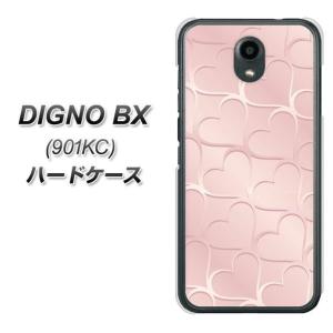 SoftBank ディグノBX 901KC ハードケース カバー 1340 かくれハート 桜色 素材クリア UV印刷