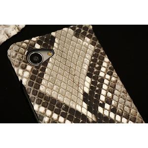 ヘビ革 スマホケース 全機種対応 ダイヤモンド...の詳細画像1