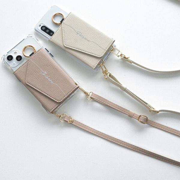 多機種対応 スマホショルダー iPhone17 Pro ケース iphone16 PU長さ調整ストラ...