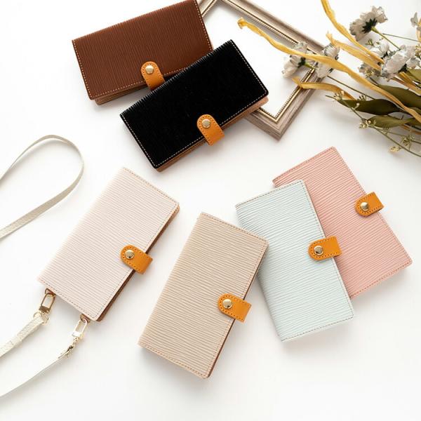 スマホケース手帳型 全機種対応 エピ柄 名入れ スマホショルダー対応 くすみカラー おしゃれ iph...