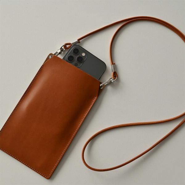 スマホショルダー ポーチ 本革 オイルレザー スマホポーチ 肩掛け 斜め掛け 栃木レザー ポーチ ミ...