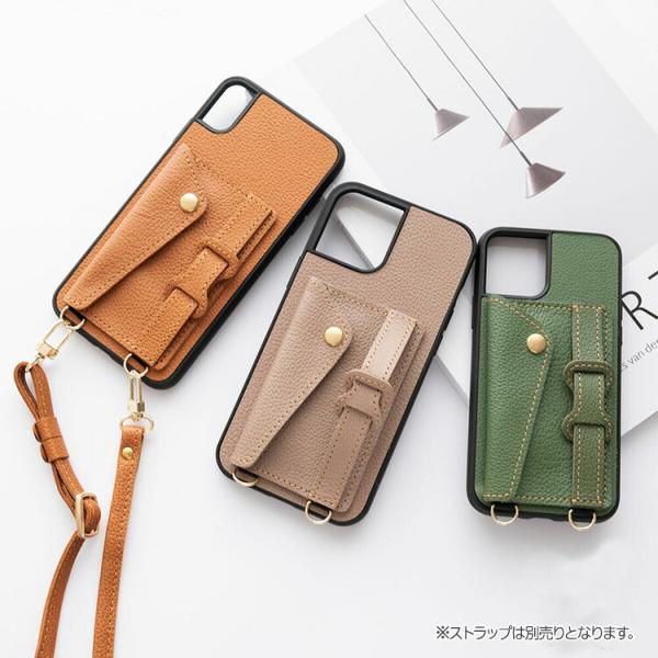 iPhone限定 iphone16 ケース リアケース カードポケット・ベルト付き シュリンク レザ...