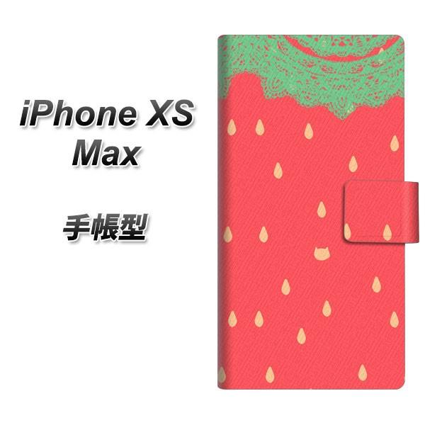 アイフォンXS Max 手帳型 スマホケース MI800 strawberry ストロベリー 横開き