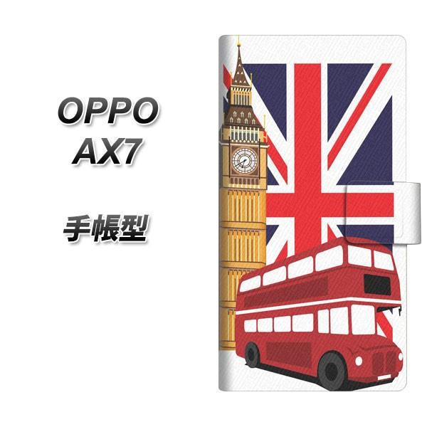 SIMフリー オッポ AX7 手帳型 573 イギリス 横開き スマホケース