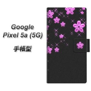 Google Pixel 5a (5G) 手帳型 スマホケース 019 桜クリスタル UV印刷 横開き｜keitaijiman