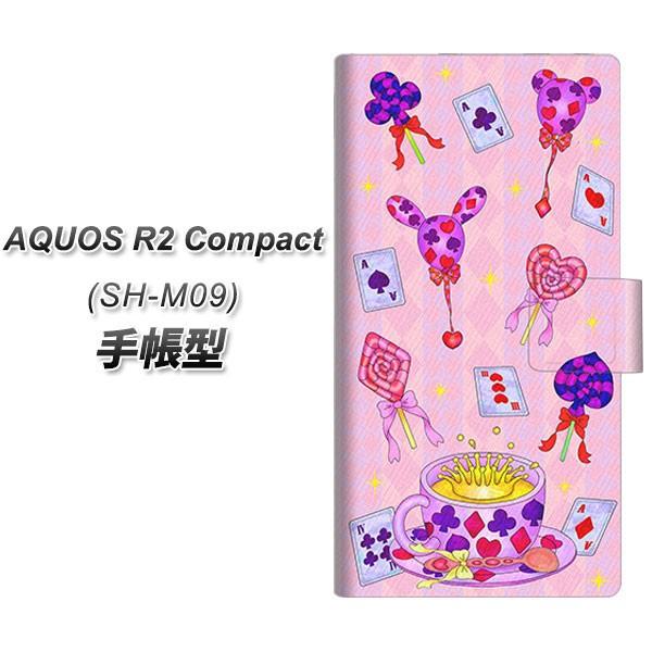 simフリー アクオスR2 コンパクト SH-M09 手帳型 スマホケース AG817 トランプティ...