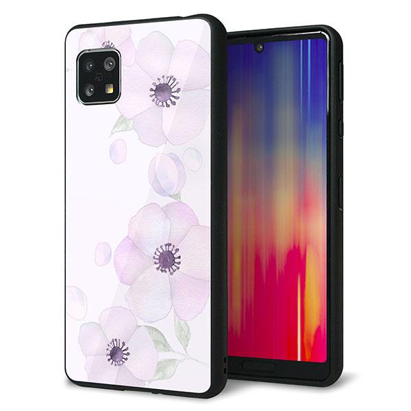 楽天モバイル AQUOS sense4 lite SH-RM15 ケース カバー 背面 ガラス TP...