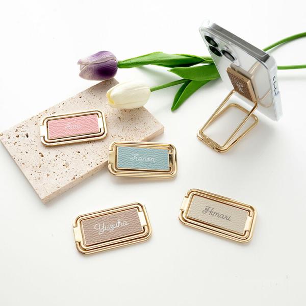 全機種対応 スマホ 多機能リング クリアケース付 名入れ Simple -フェミニン- ハードケース...