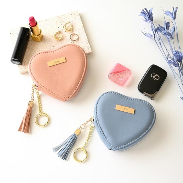 刻印 プレート ハートポーチ - クラシック - 名入れ ハート型ポーチ コスメポーチ 化粧ポーチ ...