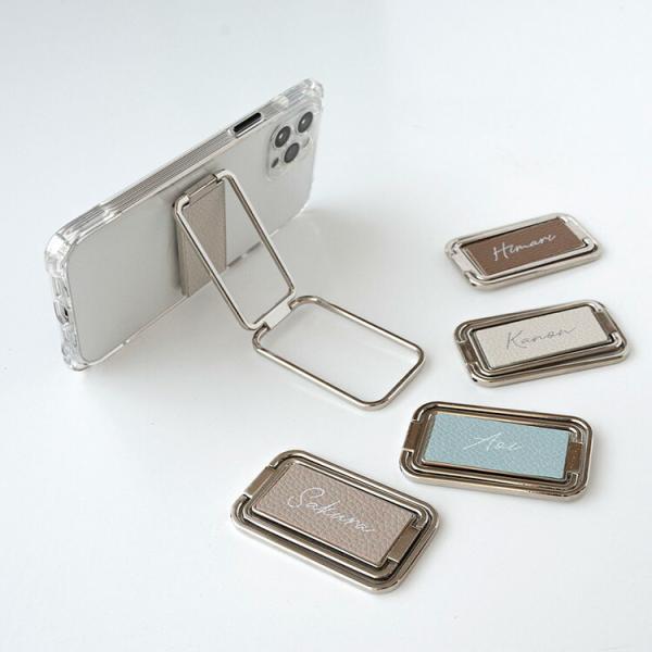 全機種対応 スマホケース スマホ 多機能リング クリアケース付 Simple 名入れ ソフトケース ...