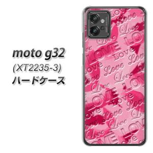 moto g32 ハードケース カバー SC845 フラワーヴェルニLOVE濃いピンク 素材クリア UV印刷｜keitaijiman