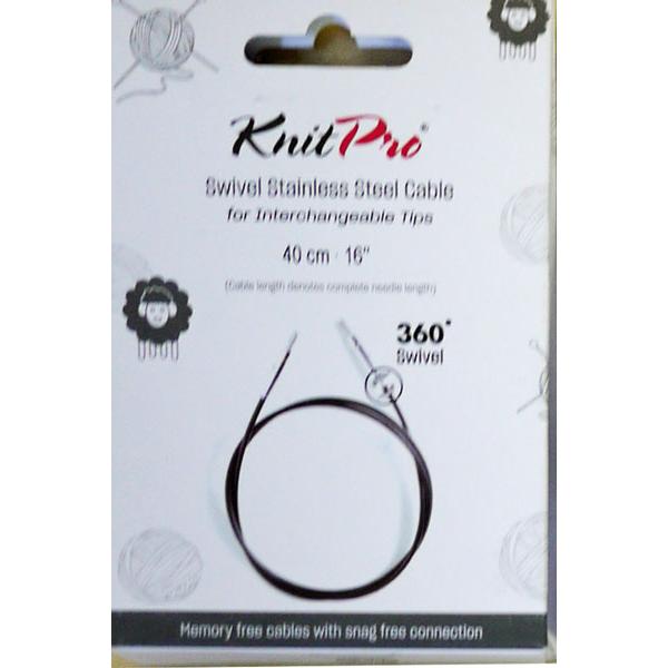 ニットプロ 付け替え輪針 回転式 スイーベル ブラックケーブル 40cm用 10671【KN】 ケー...