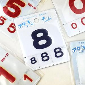 【在庫限り】 フロッキーネーム 数字 パンジー アイロン接着 2F-B 【KN】 ナンバー 赤 紺 ・ 入園 入学