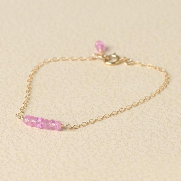 KEIUNDO ピンク サファイア 14KGF ブレスレット 高級ケース付 ラッピング無料 レディー...