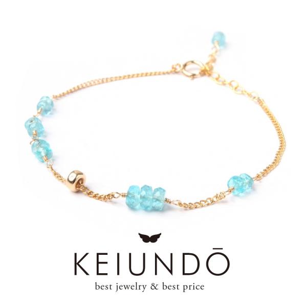 KEIUNDO 02 アパタイト 14KGF 天然石 ブレスレット 専用ケース付 ラッピング無料 レ...