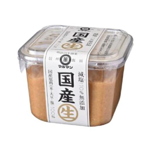1004135-kf  国産生 減塩20％（無添加信州米みそ） 500g (マルマン)
