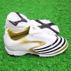 F10 2008 TRX TF J　ランニングホワイト×ブラック×メタリックゴールド　【adidas|アディダス】サッカージュニアトレーニングシューズ｜kemari87