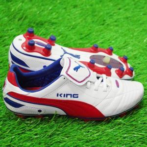 プーマキング  フィナーレ　ホワイト×リボンレッド　【PUMA|プーマ】サッカースパイク101997-05｜kemari87