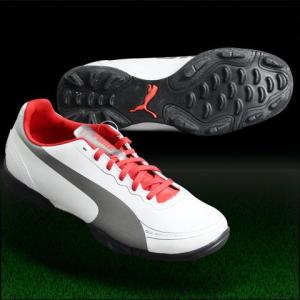 エヴォスピード5.2 TT JR　ホワイト×エージドシルバー　【PUMA|プーマ】サッカージュニアトレーニングシューズ102888-03｜kemari87