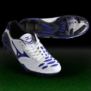 ウエーブイグニタス 2 SL　スーパーホワイトパール×ブルー　【MIZUNO|ミズノ】サッカースパイク12kp-35227｜kemari87