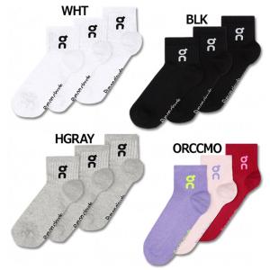 Logo Sock Mid 3P ロゴソックス ミッド 3パック　【On|オン】ランニングウェアー2uf1052