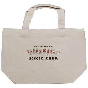 #サッカーは素晴らしい+2 オーガニックコットンミニトート　ナチュラル　【SoccerJunky|サッカージャンキー】サッカーフットサルバッグsj22｜kemari87