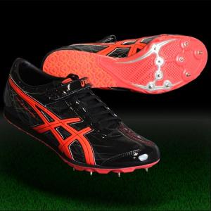 トリプル ジャンプ PRO　ブラック×フラッシュコーラル　【asics|アシックス】三段跳・棒高跳用スパイクtfp351-9006｜kemari87