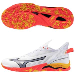 ASICS（アシックス） ノヴァサージ LOW ホワイト×サンライズレッド