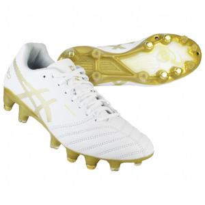 DSライト X-FLY PRO ST　ホワイト×リッチゴールド　【asics|アシックス】サッカー取替式スパイク1101a026-122｜kemarifast