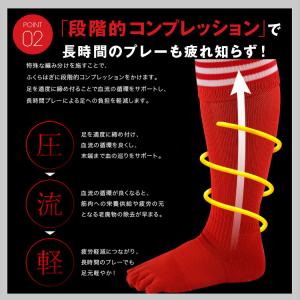 5本指 サッカーソックス 3本ライン 靴下 コ...の詳細画像5