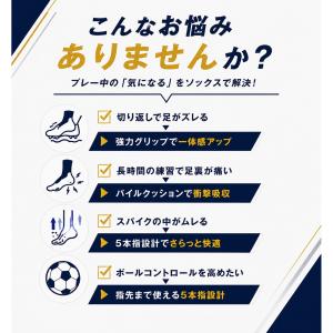 サッカーソックス ジュニア 5本指ソックス 滑...の詳細画像1