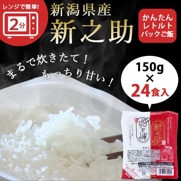 レンジで簡単！新之助1合 150g×24パック レトルトご飯 送料無料 最短翌日お届け パックご飯 ...
