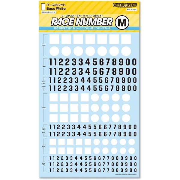 レーシングナンバーデカールM ベースホワイト 1枚入 プラモデル用デカール RND-M-BWH 新品...