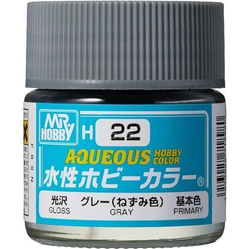 H-22 グレー(ねずみ色) 新品塗料   GSIクレオス 水性ホビーカラー 模型用塗料