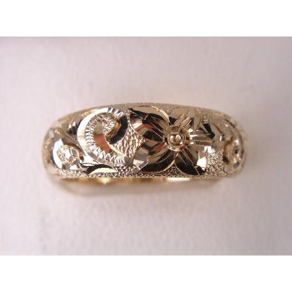 １８金マリッジリング結婚指輪　ハワイアンリング L