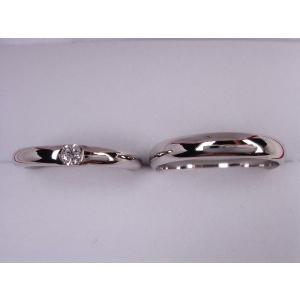 プラチナマリッジリング結婚指輪 シンプル甲丸リング S 0.005ct
