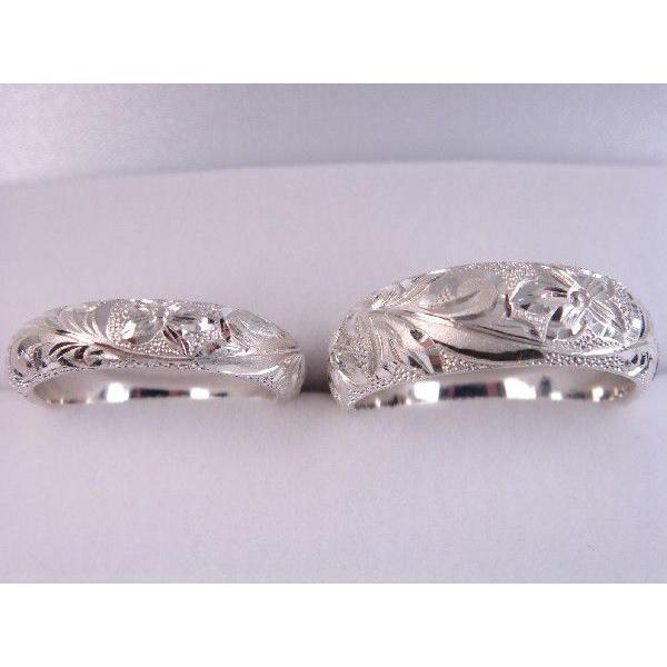 プラチナマリッジリング結婚指輪　ハワイアンリングペア２本セット　プリンセス