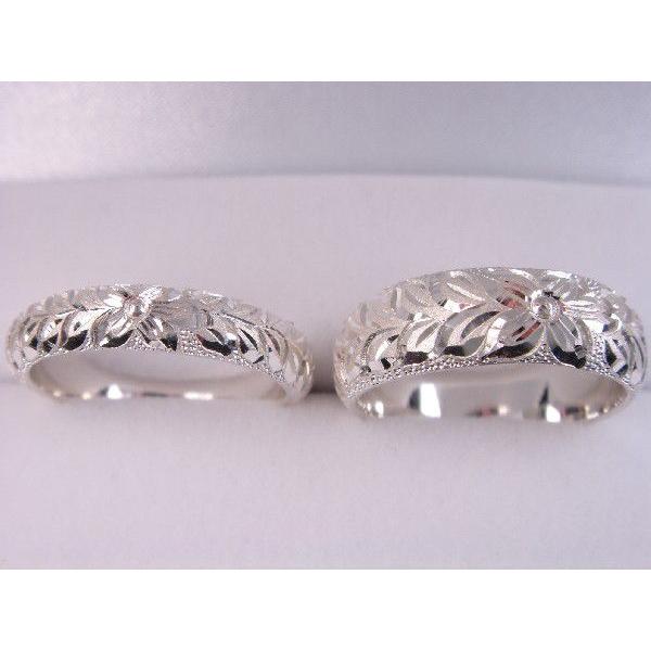 プラチナマリッジリング結婚指輪　ハワイアンリングペア２本セット　マイレ