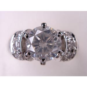 プラチナ角ダイヤ一文字リング 1．35ct : KenBrand - 通販
