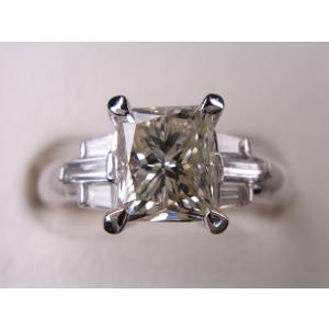 プラチナ角ダイヤモンド5個一文字指輪 プラチナ角ダイヤ一文字リング 1．35ct : KenBrand - 通販