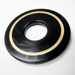 剣道 竹刀用 金線入黒プラスチック鍔つば (ゆ...の詳細画像1