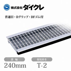 ダイクレ U字溝グレーチング 溝幅200用 並目(Dグリップ) 歩道用